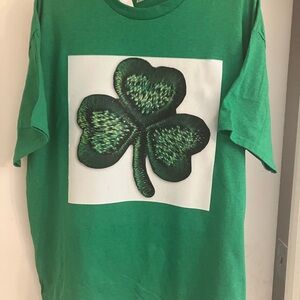 Green Kids T-Shirt with Shamrock Design